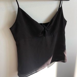 Sunday Best Tie-Front Black Tank Top